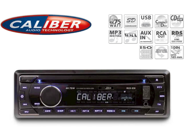 Autoradio Caliber avec Bluetooth CD, SD, USB et radio FM - 4x 75